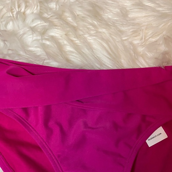 NWT Old navy neon bright pink bikini swimsuit bottom bathing suit one piece sz M - Picture 14 of 16